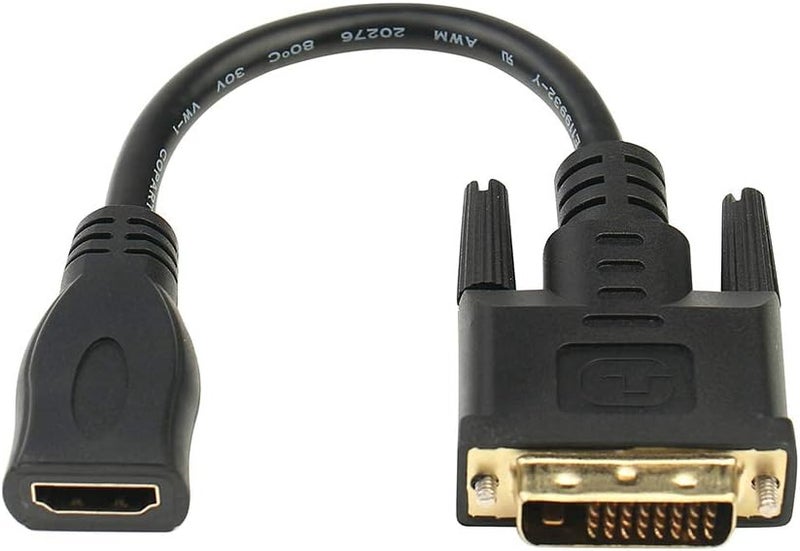 Anbear Bi-Directional HDMI Female to DVI-D(24+1) Male Adapter, 1080P DVI to HDMI Conveter (1, Black) - Image 1